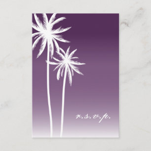 Purple Ombré Palm Trees Beach Wedding RSVP