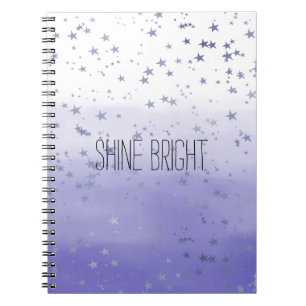 Purple Ombre Stars Notebook