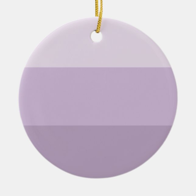 Purple Ombre Striped Ceramic Ornament (Front)