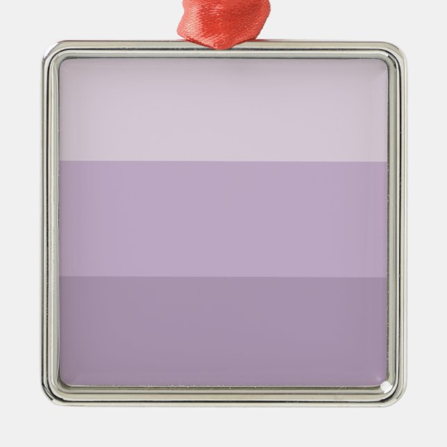 Purple Ombre Striped Metal Ornament (Front)