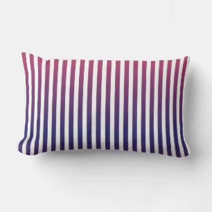 Purple Ombre Stripes Pattern Lumbar Pillow