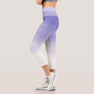 Purple Ombre Watercolor Capri Leggings
