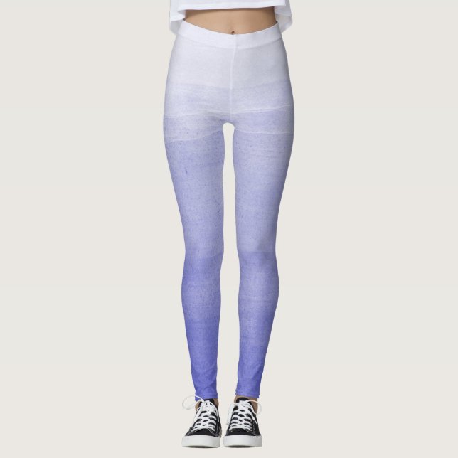 Purple Ombre Watercolor Leggings (Front)