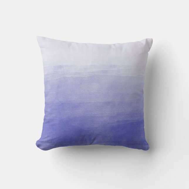 Purple Ombre Watercolor Throw Pillow (Front)