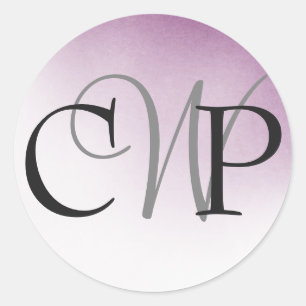 Purple Ombre Wedding Monogram stickers