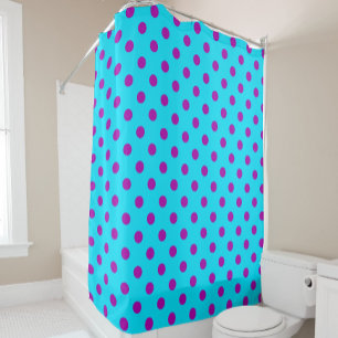 Purple On Blue Polka Dots Pattern Design