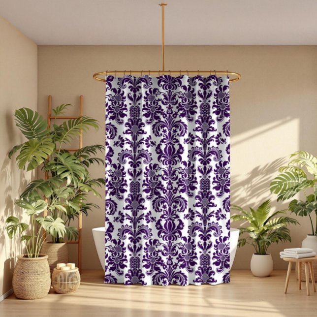 Purple On White Vintage Floral Damask Pattern (Creator Uploaded)
