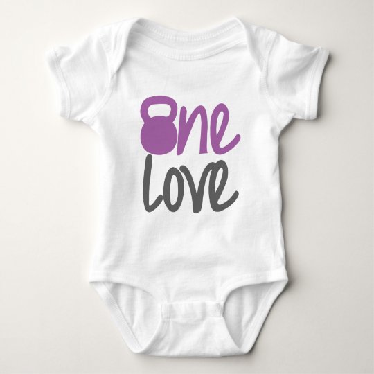 Purple "One Love" Baby Bodysuit