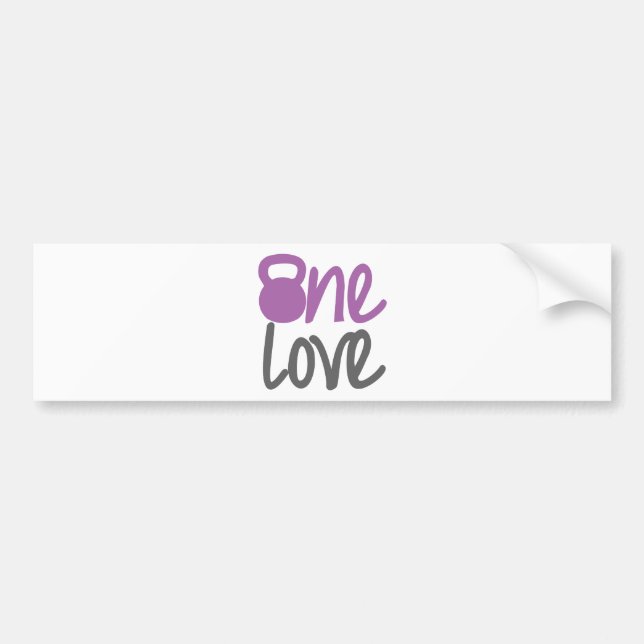 Purple "One Love" Bumper Sticker (Front)