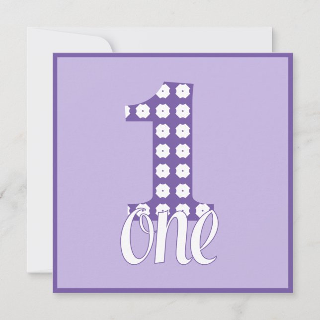 Purple One Party Invitation (Front)