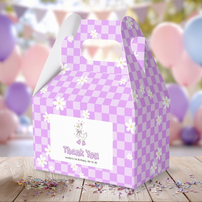 Purple One Silly Goose - Girl First Birthday  Favor Box (Purple One Silly Goose. Girl First Birthday Favor boxes.)
