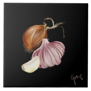 Purple onion and garlic tile