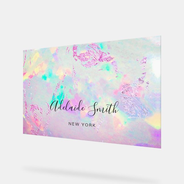 purple opal acrylic sign (Angle)