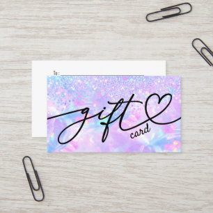 purple opal glitter small gift card