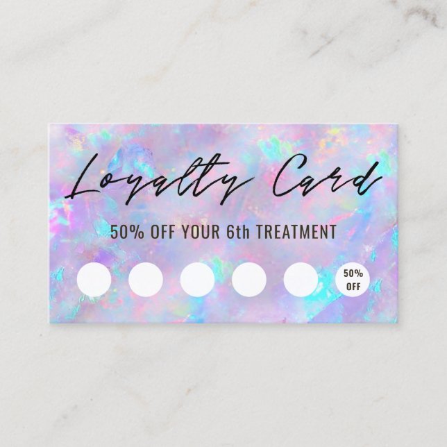 purple opal inspired texture loyalty card (Front)