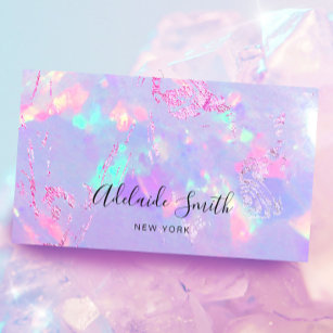 purple opal mineral stone photo business card
