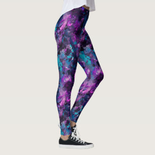 Purple Opal Water Leggings - Abstract Crystals