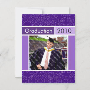 Purple Open House Party Graduation Invitations