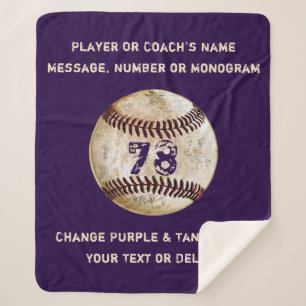 Purple or Your Colours Cozy Sherpa Baseball Blanket