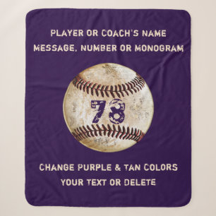 Purple or Your Colours Cozy Sherpa Baseball Sherpa Blanket