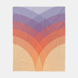 Purple, orange and blue colourful pastel arches fleece blanket