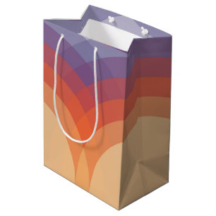 Purple, orange and blue colourful pastel arches medium gift bag