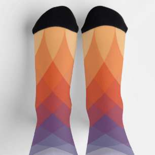 Purple, orange and blue colourful pastel arches socks