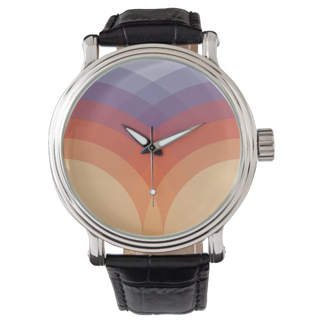 Purple, orange and blue colourful pastel arches  watch (Front)