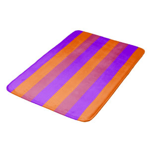 Purple, Orange and Pink Stripes Bath Mat