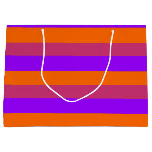 Purple, Orange and Pink Stripes Large Gift Bag