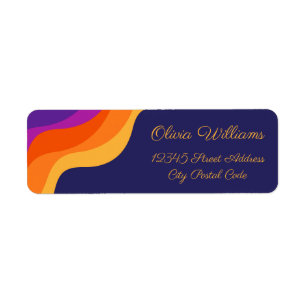 Purple orange and yellow retro diagonal waves