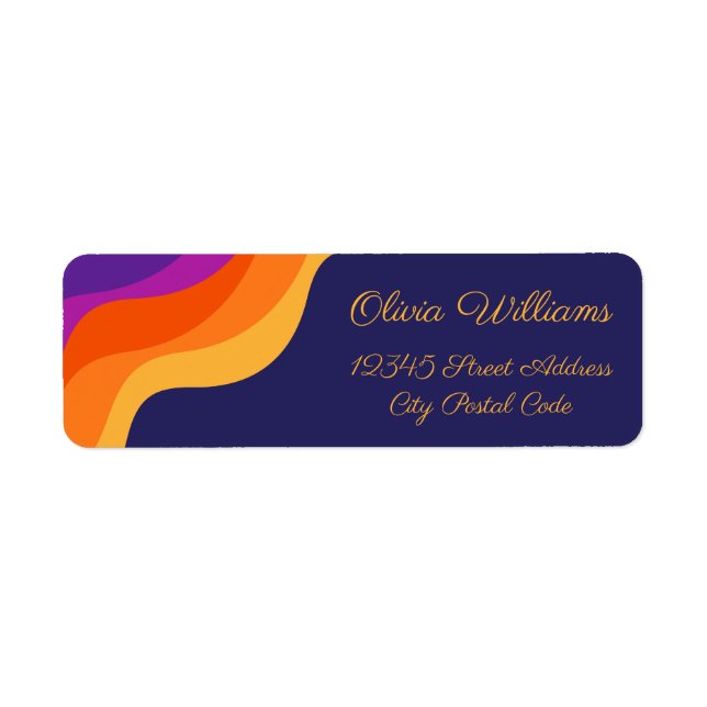 Purple orange and yellow retro diagonal waves  (Front)