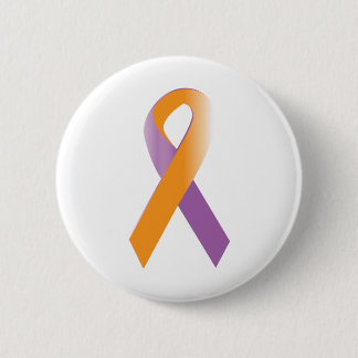 Purple & Orange Awareness Ribbon 2 Inch Round Button
