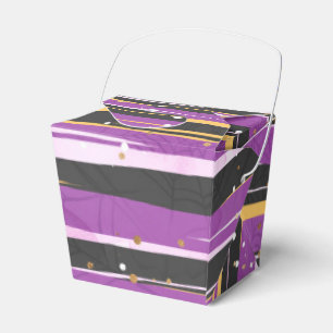 PURPLE ORANGE BLACK HALLOWEEN STRIPES FAVOR BOX