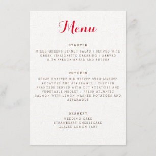 Purple Orange Boho Wildflower Foliage Wedding Menu