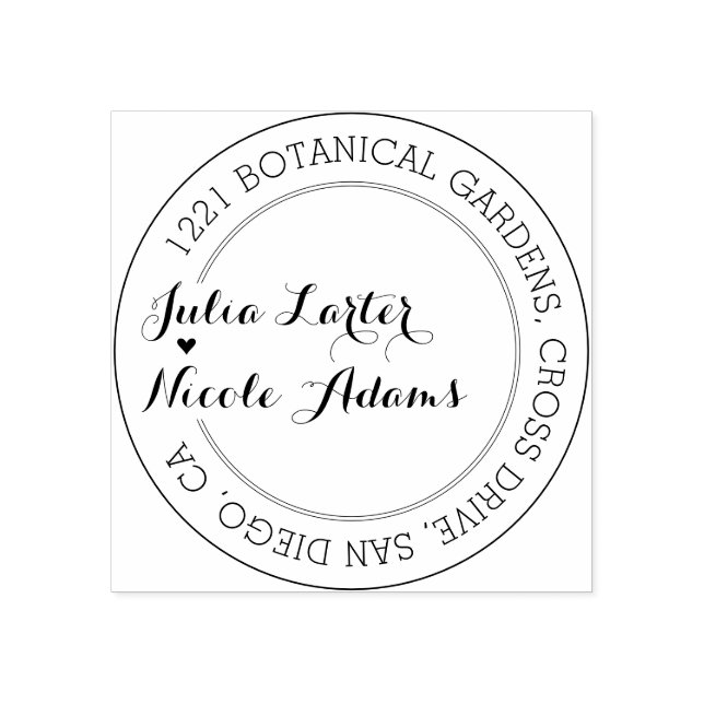 Purple Orange Boho Wildflower Foliage Wedding Rubber Stamp (Imprint)