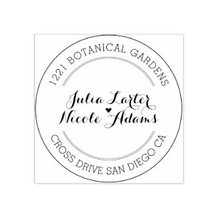 Purple Orange Boho Wildflower Foliage Wedding Rubber Stamp