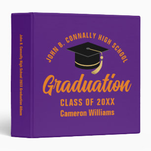 Purple Orange Custom 2024 Graduation Photo Album Binder
