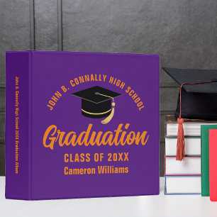 Purple Orange Custom 2024 Graduation Photo Album Binder