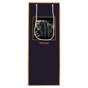 Purple & Orange Custom Image & Logo Thank You Wine Gift Bag