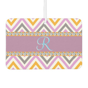 Purple Orange Diamond Chevron Air Freshener