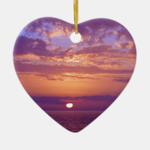 Purple Orange Florida Sunset Ceramic Ornament