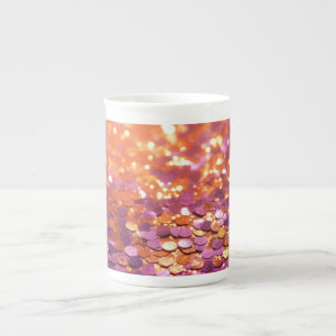 Purple Orange Glitter Background-77996 Bone China Mug