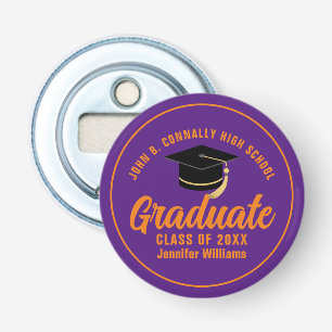 Purple Orange Graduate Custom 2024 Graduation Bottle Opener