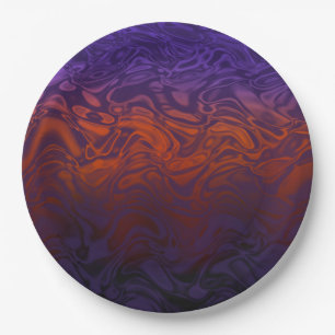 Purple orange Horizen Paper Plate