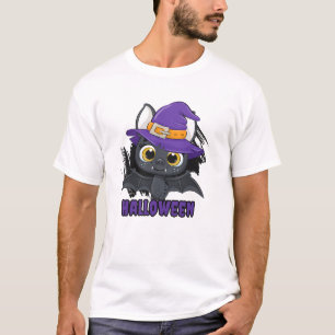 Purple Orange Illustrated Halloween  T-Shirt