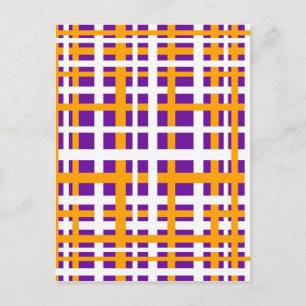 Purple & Orange Interlocking Stripes Postcard
