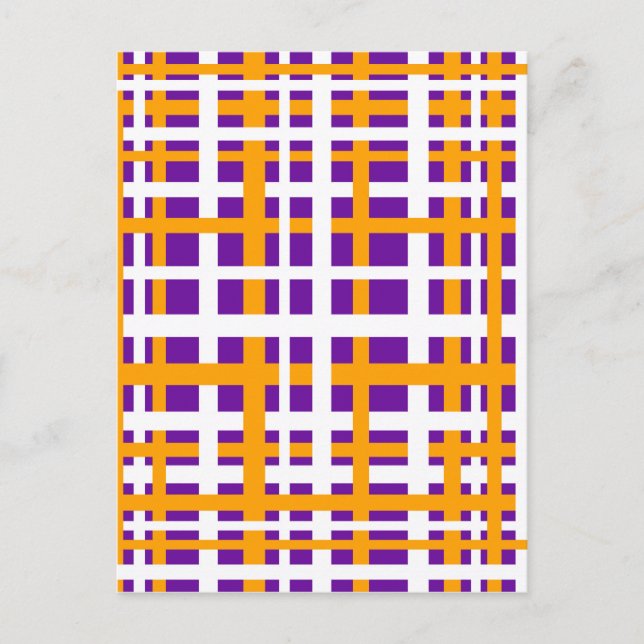 Purple & Orange Interlocking Stripes Postcard (Front)