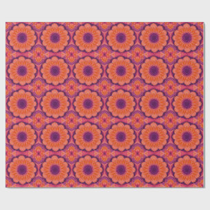 Purple Orange Mandala Wrapping Paper