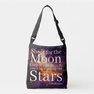 Purple Orange Nebula Inspirational Quote Crossbody Bag